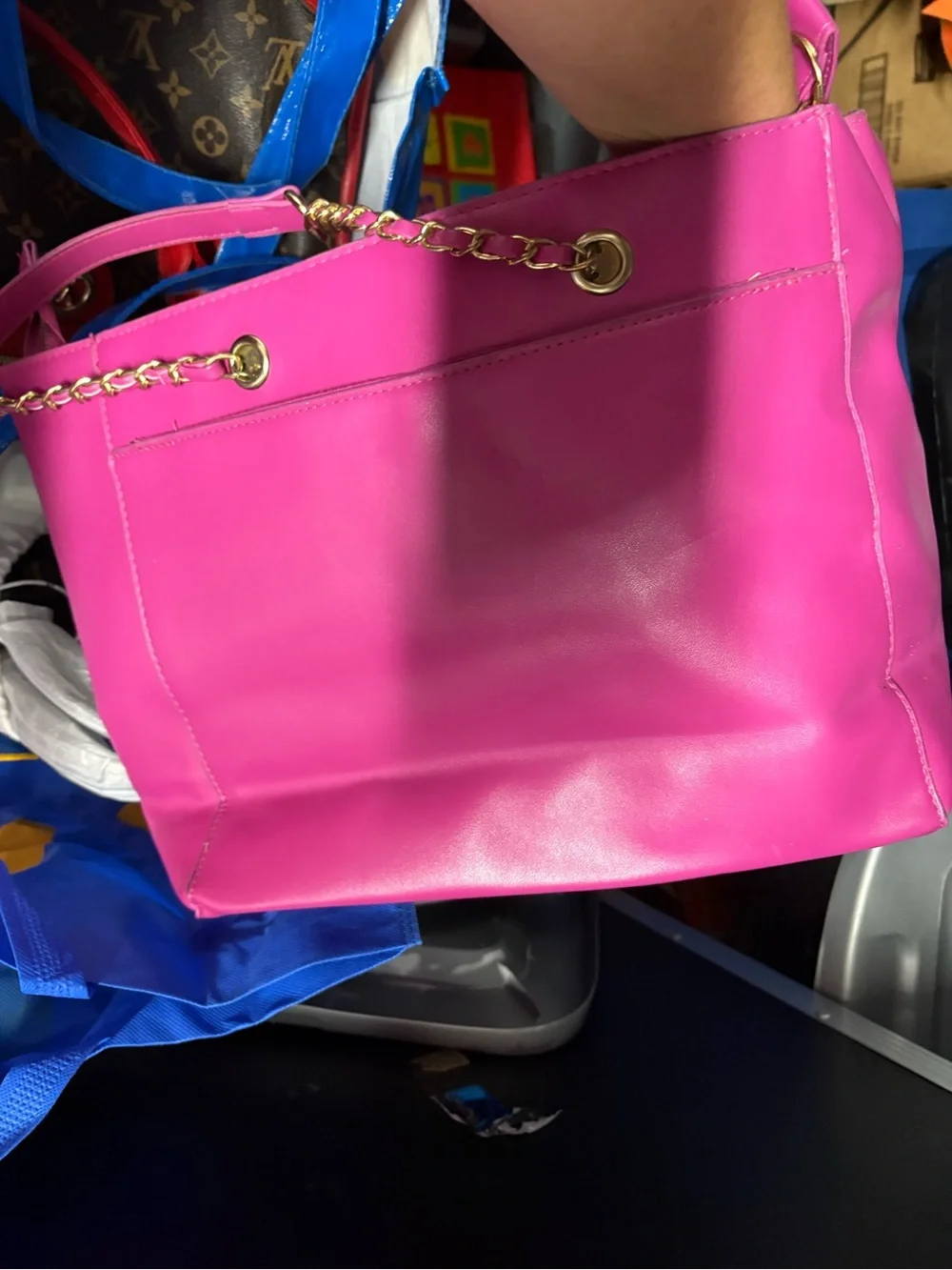 Hot Pink Studded Tote Bag